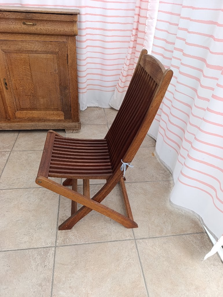 4 + 1 gratuite Chaises en teck, Ophalen, Zo goed als nieuw, Hout