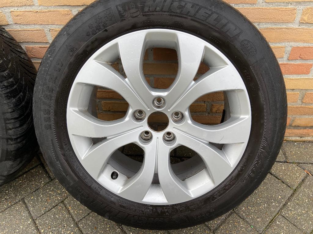 Aluminium velgen met winterbanden, Auto-onderdelen, Banden en Velgen, Ophalen, Gebruikt, Velg(en), 17 inch