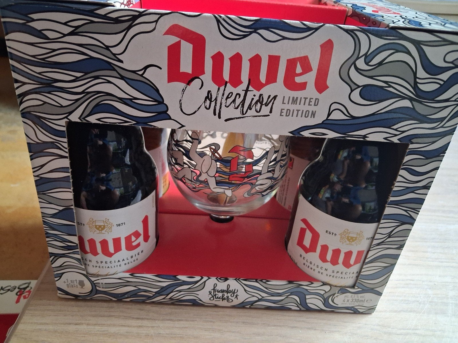 Duvel Franky Sticks box, Ophalen of Verzenden, Flesje(s), Duvel