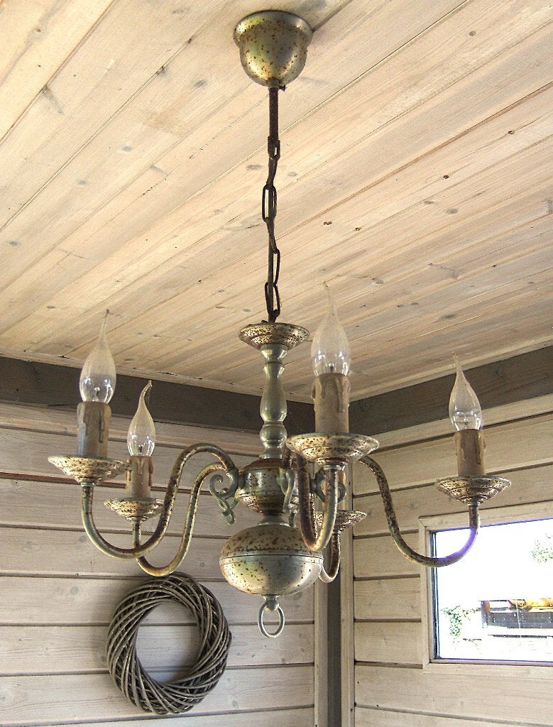 Luster in landelijke stijl., Huis en Inrichting, Lampen | Kroonluchters, Ophalen
