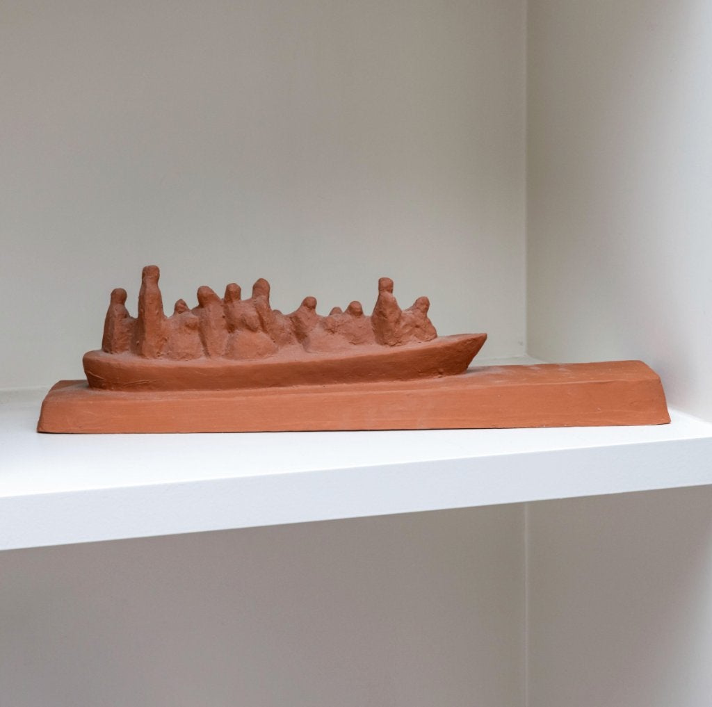 Philip Aguirre Y Otegui - vluchtboot, Statue, Enlèvement ou Envoi, Fait main, Groupe de personnes