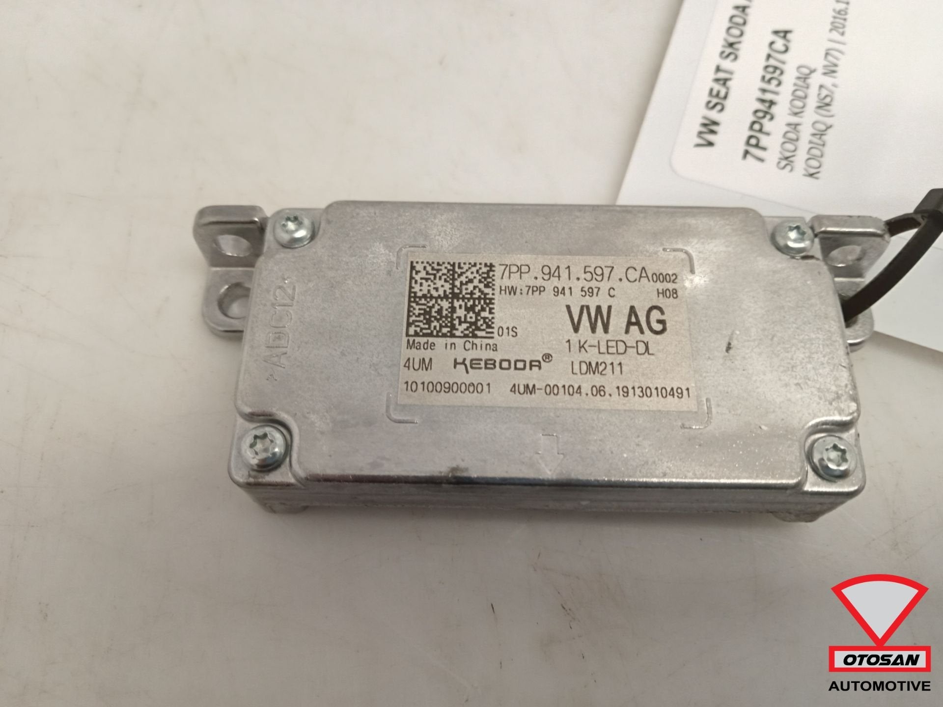 VW Seat Skoda Audi LED Koplamp Module 7PP941597CA, Tr. Vaclava Klementa 869
293 01  Mlada Boleslav, CZ, Skoda, Skoda Auto a.s.