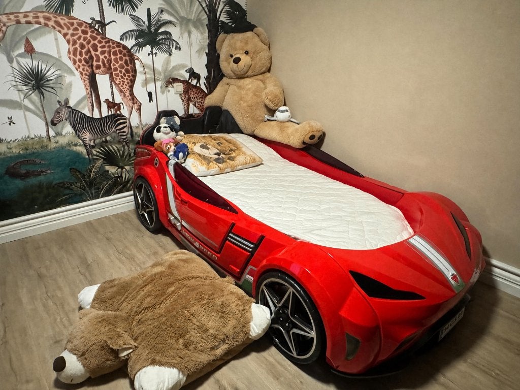 GTE Sport Autobed Rood – Inclusief Matras, Kinderen en Baby's, Ophalen, Matras