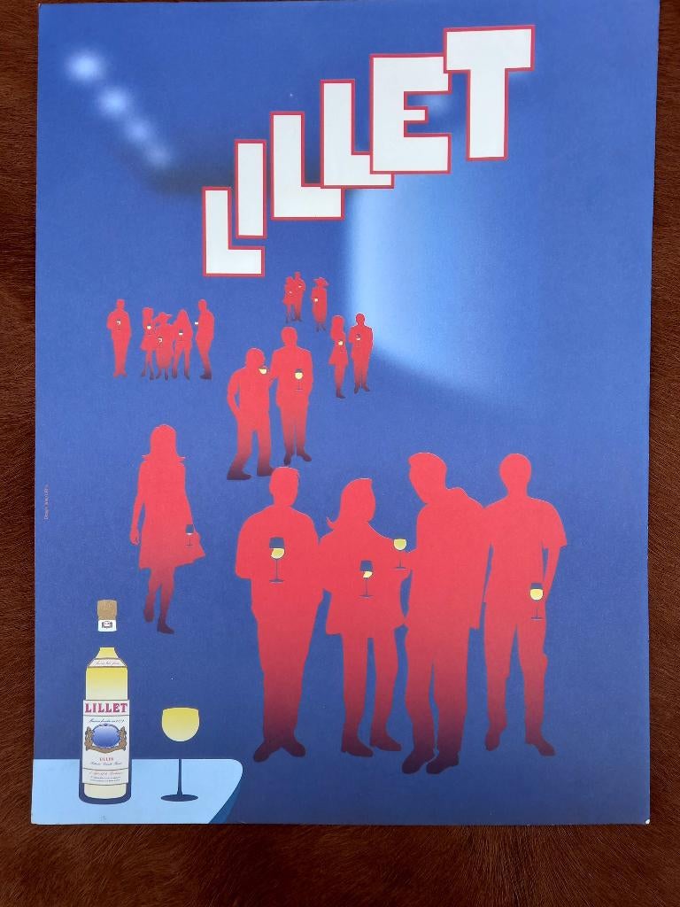 vintage karton reclamebord LILLET aperitief, Ophalen of Verzenden, Zo goed als nieuw, Reclamebord