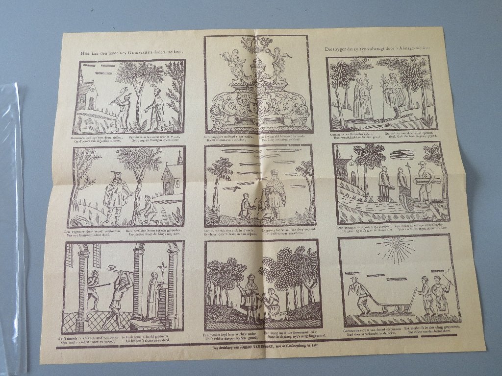 RARE poster verhaal Heilige Gummarus van Lier, Collections, Posters & Affiches, Envoi, Comme neuf, Autres sujets/thèmes