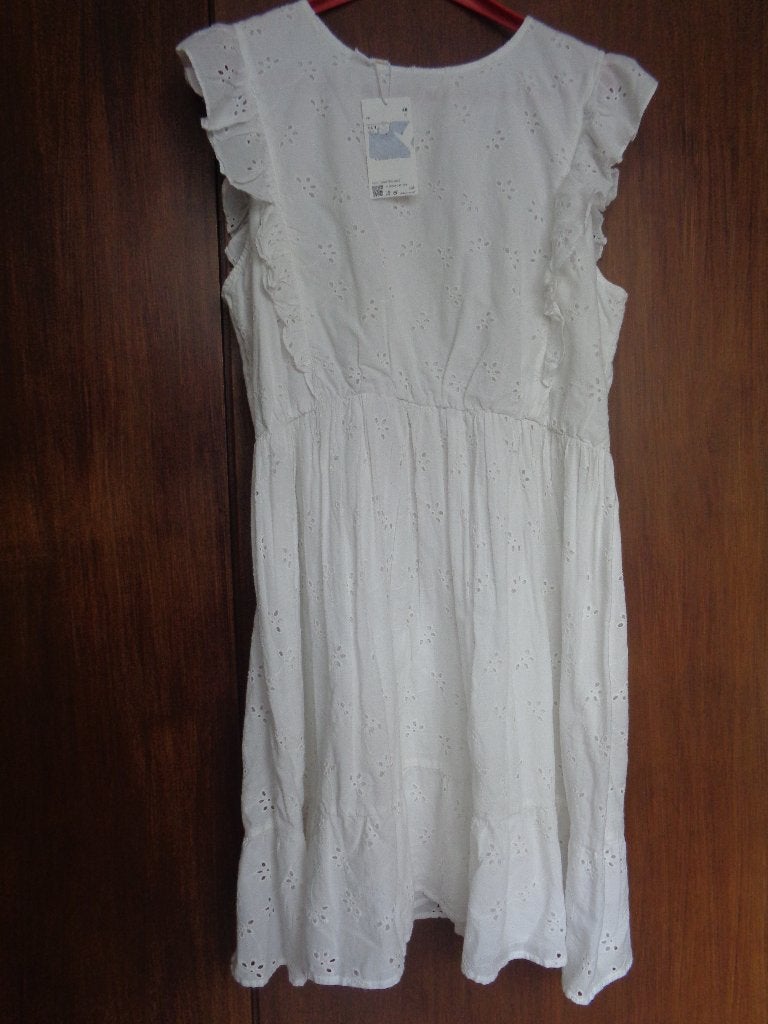 Wit kleedje in katoen maat 46, Kleding | Dames, Jurken, Wit, Maat 46/48 (XL) of groter, Nieuw, Ophalen of Verzenden