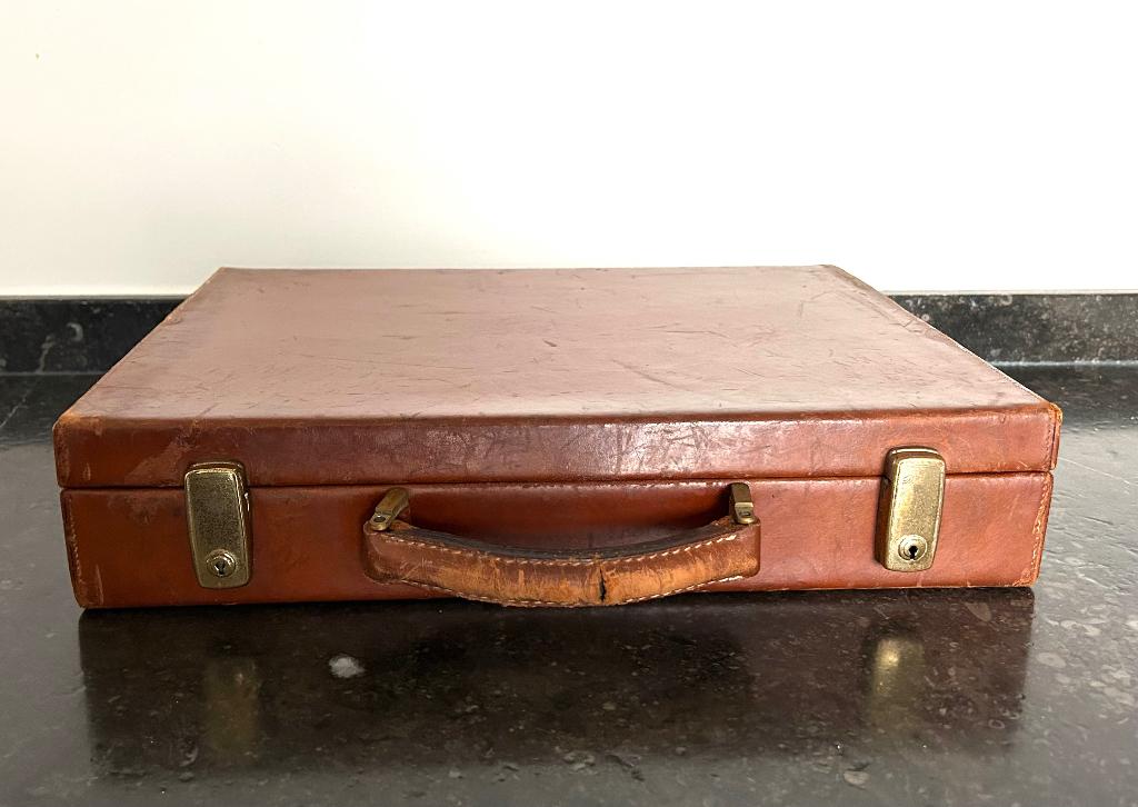 Delvaux aktentas leder koffer valiesje documentenkoffer, Handtassen en Accessoires, Koffers, Ophalen of Verzenden