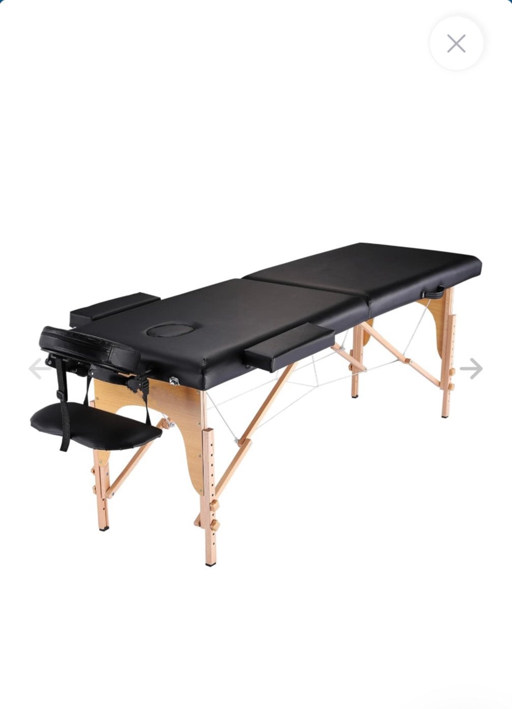 Table de massage - pliable - 185x70cm - bois - noir, Sports & Fitness, Produits de massage, Enlèvement, Table de massage