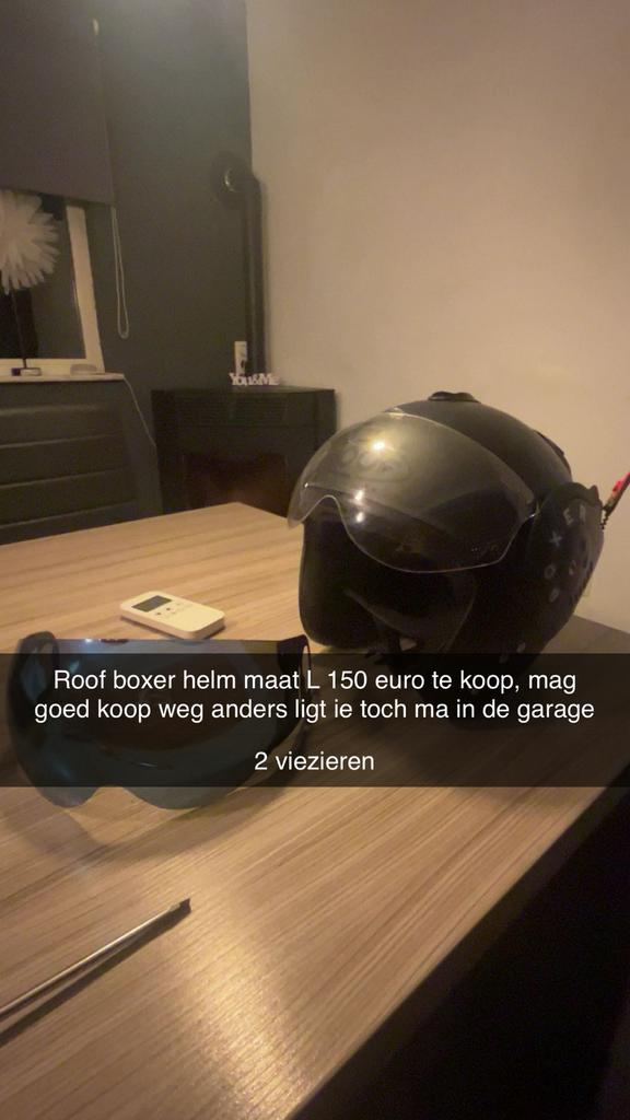 Roof boxer helm maat L, 2 viezieren, Fietsen en Brommers, Brommerhelmen, Zo goed als nieuw, Ophalen of Verzenden