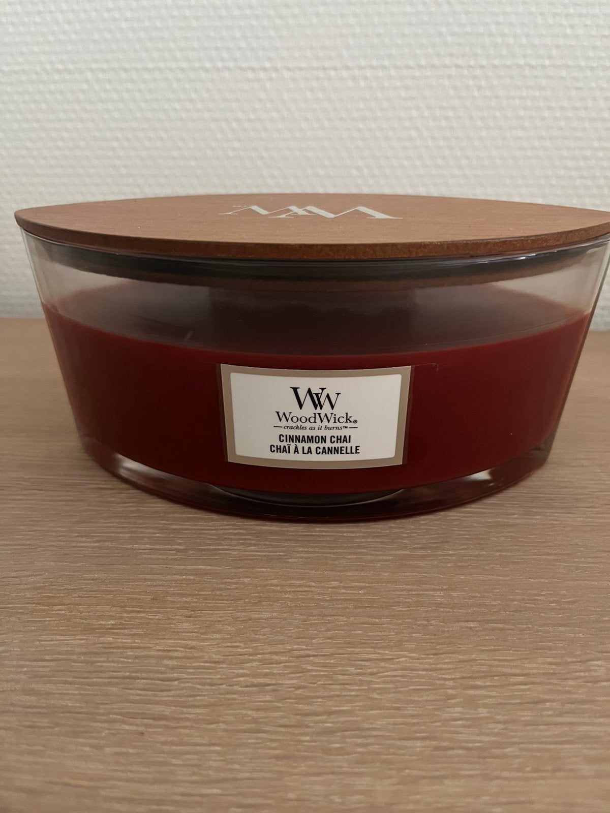 Woodwick kaars geur : cinnamon chai, Woodwick, Nieuw, Kaars, 9 cm