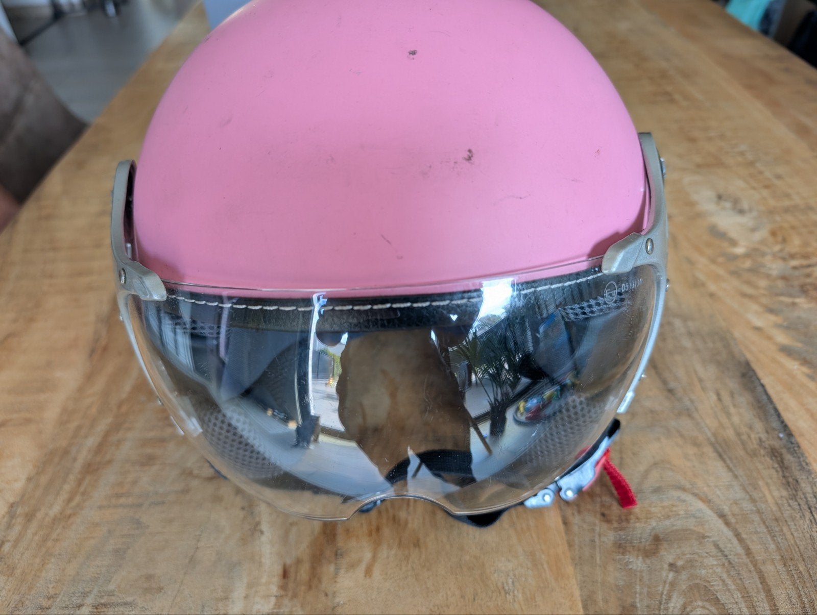 Roze VINZ helm met vizier (maat S), Enlèvement ou Envoi, Utilisé, Small, Vinz
