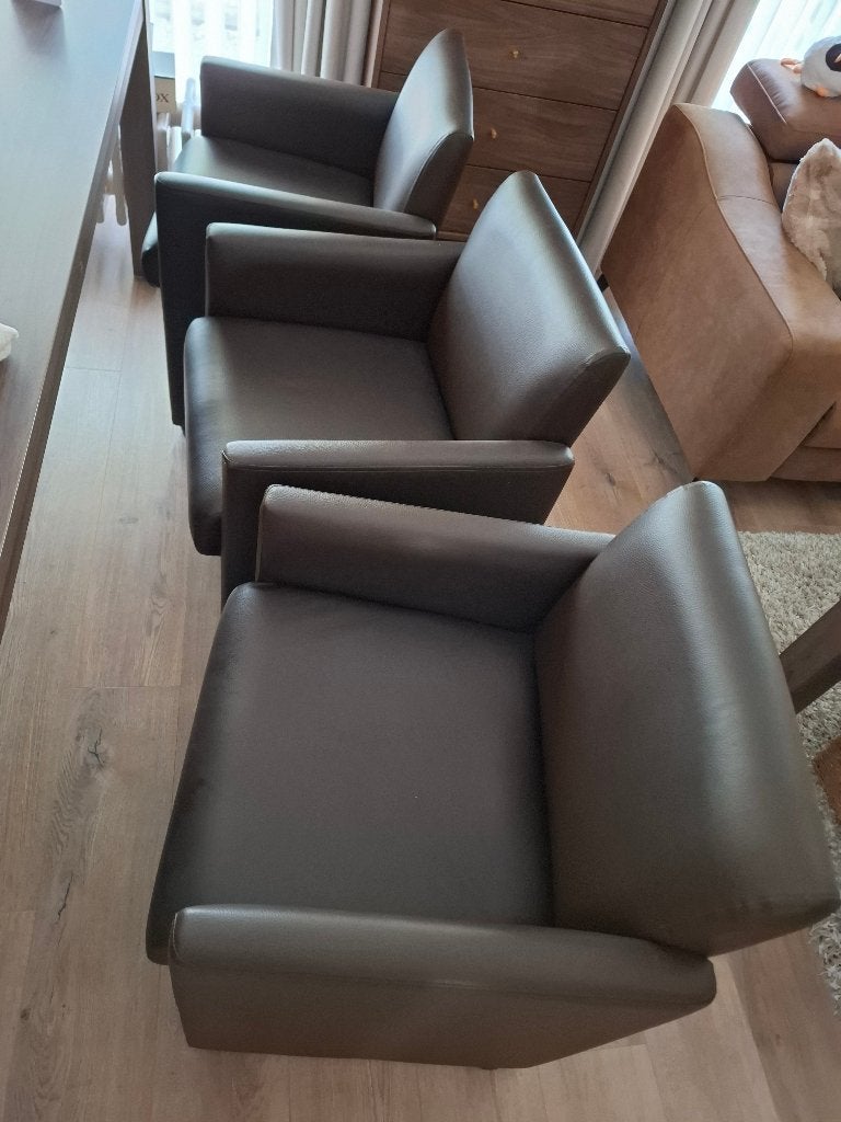 Zetels op wieletjes, Huis en Inrichting, Stoelen, Ophalen, Kunststof, Gebruikt, Bruin