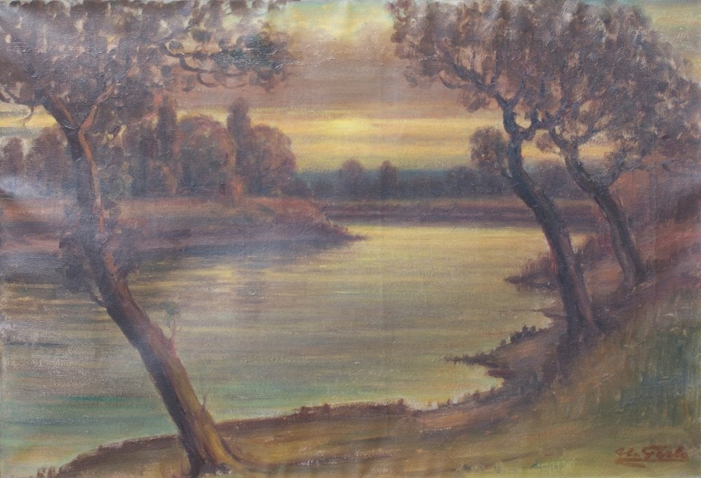 Urbain Gerlo (1897-1986): Durmezicht (O/D, 116 x 86 cm), Enlèvement, Signé, Peinture à l'huile