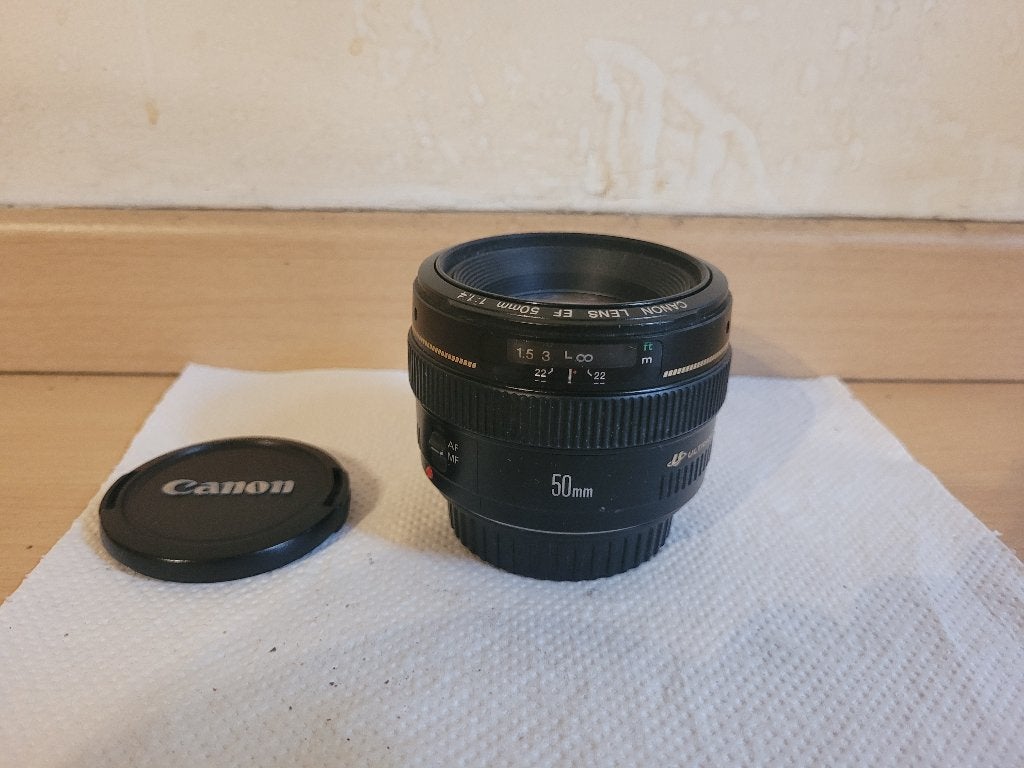 Objectif Canon EF 50mm f/1.4 USM, Audio, Tv en Foto, Foto | Lenzen en Objectieven, Ultrasone focusmotor, Gebruikt, Canon, 50 mm