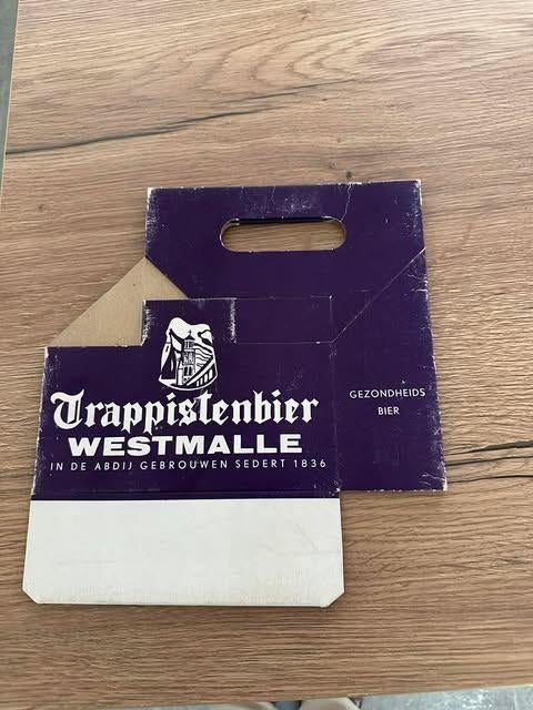 trappistenbier Westmalle draagtas fles karton, Ophalen of Verzenden, Gebruikt, Overige typen, Overige merken
