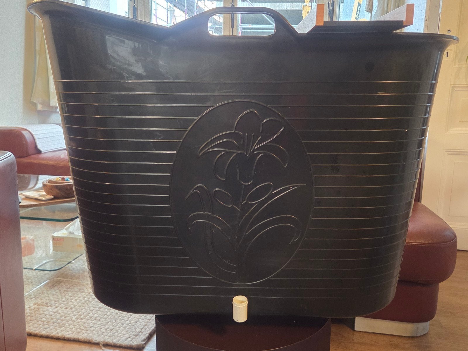 zwarte grote  bademmer . Bath Bucket . ijsbad, Maison & Meubles, Enlèvement, Comme neuf, Autres types
