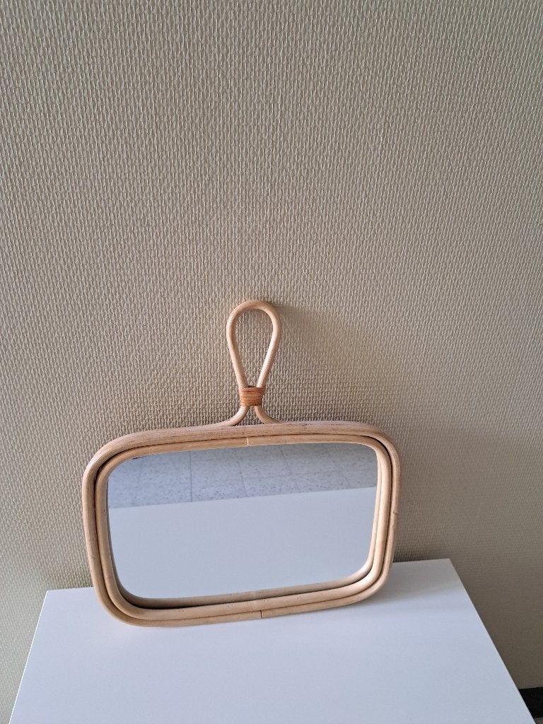 Exotisch spiegeltje, Huis en Inrichting, Ophalen, Minder dan 50 cm, Vierkant, Zo goed als nieuw