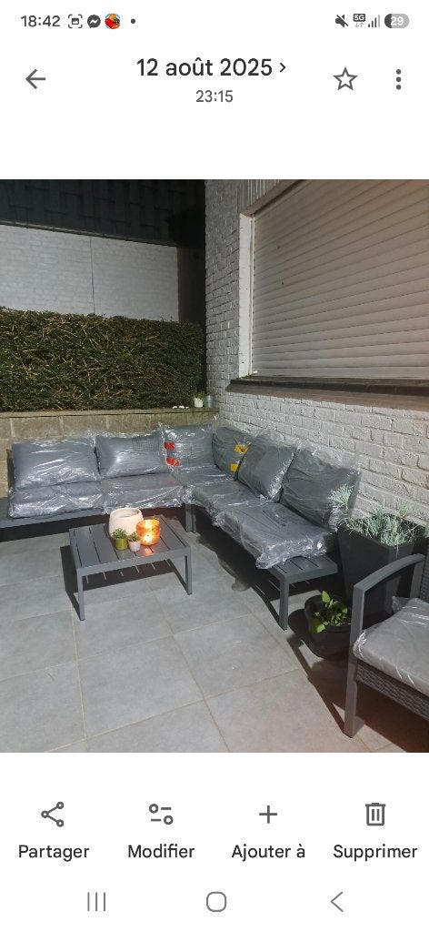 Un salon extérieur plus table., 5 places, Salons de jardin, Aluminium, Enlèvement