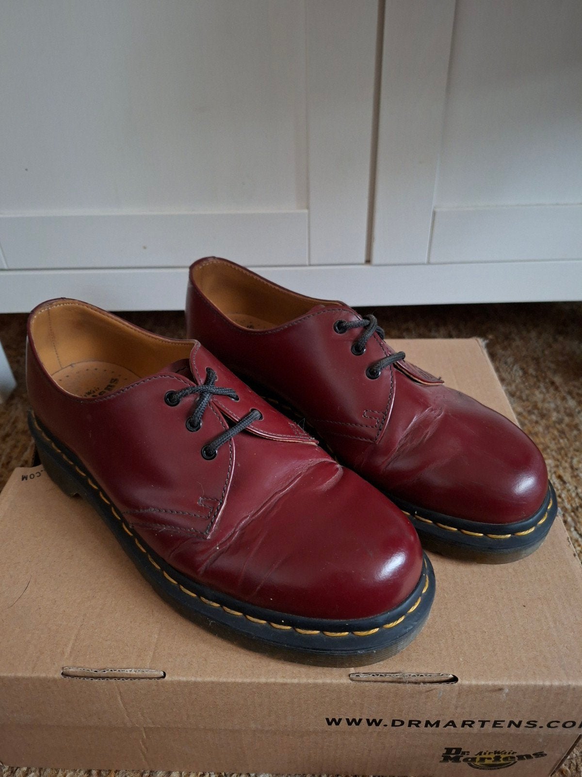 Cherry Red Dr Martens 1461, Ophalen, Lage of Enkellaarzen, Dr martens, Gedragen