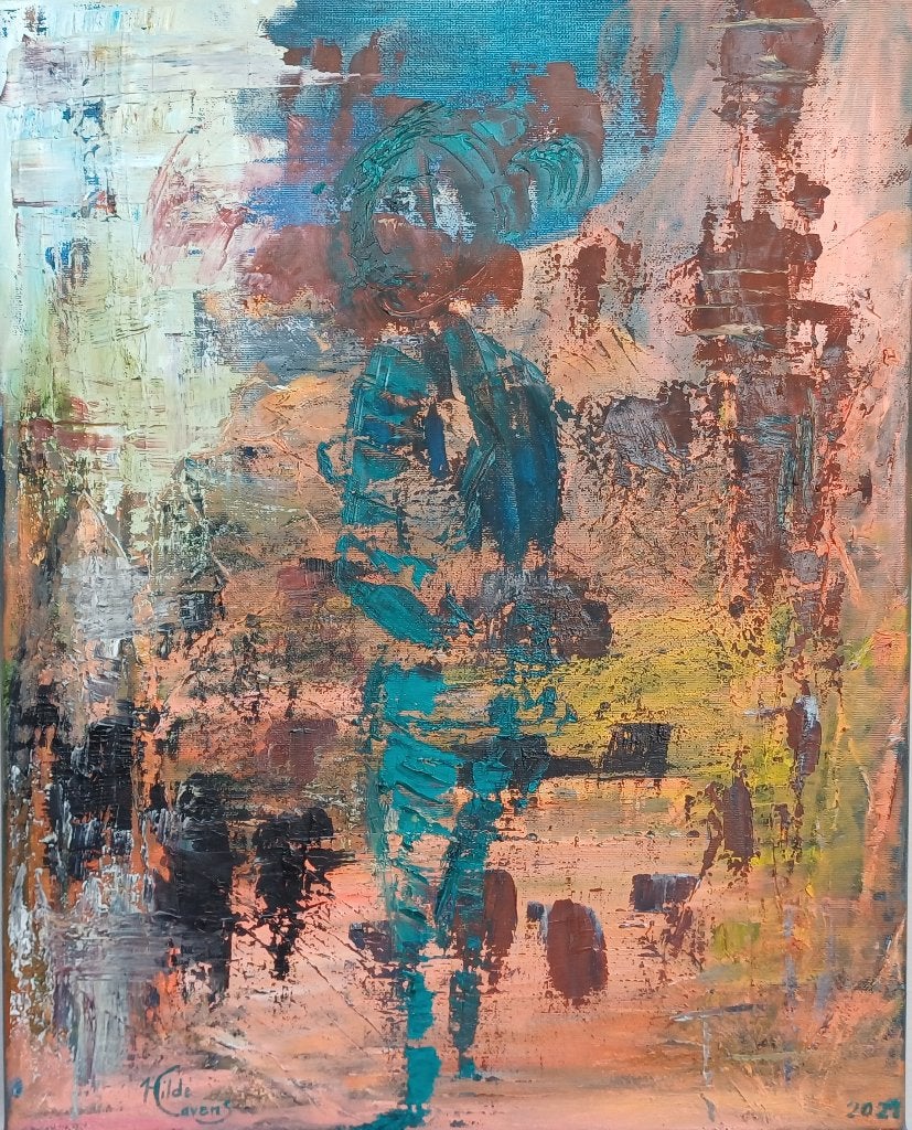 Schilderij Alien, olieverf paletmes, nieuw., Ophalen, Olieverf