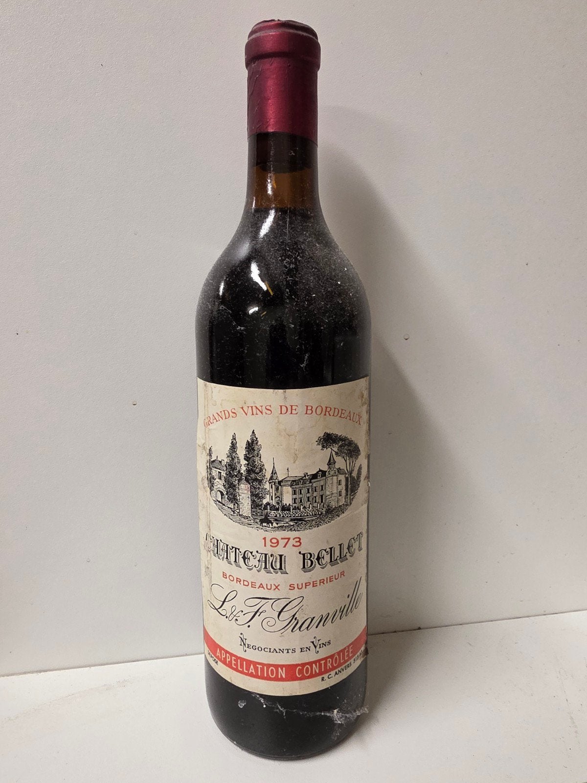Chateau Bellet Bordeaux Superieur 1973

1973 - Vintage Rode, Verzamelen, Ophalen of Verzenden, Frankrijk, Rode wijn