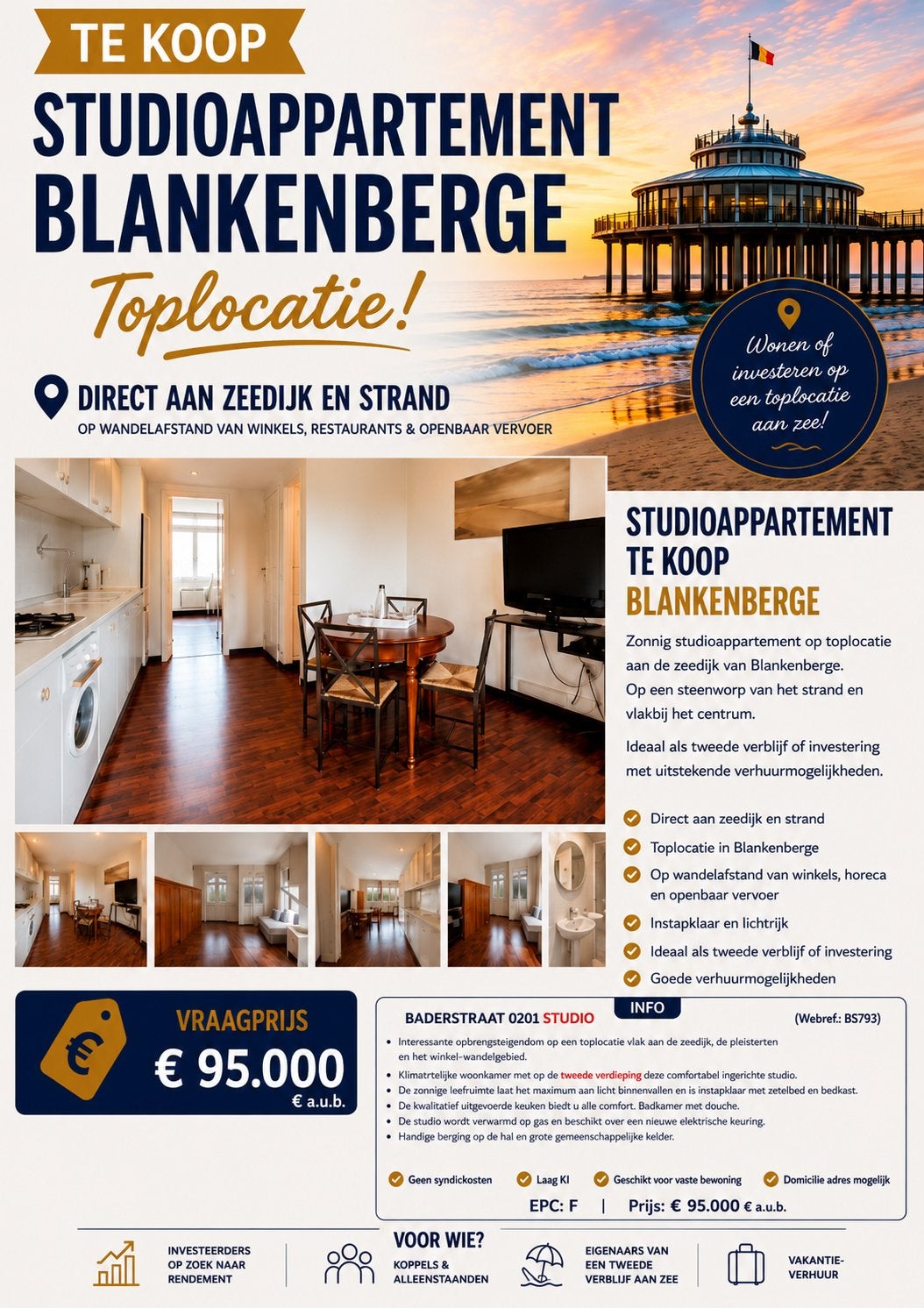 ️TE KOOP op TOPLOCATIE te Blankenberge/Studio-appartement, Immo