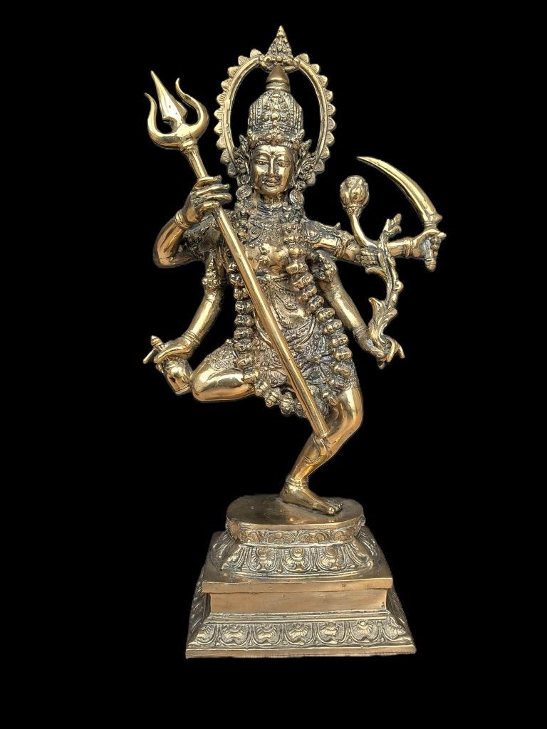 Statue en bronze de la déesse Kali/42 cm/Inde/Asie, Antiquités & Art, Art | Art non-occidental, Fait main, Sculpture, Enlèvement ou Envoi