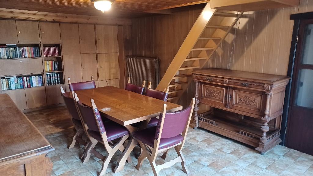 Tafel met 6 stoelen, Ophalen, Gebruikt, Eikenhout