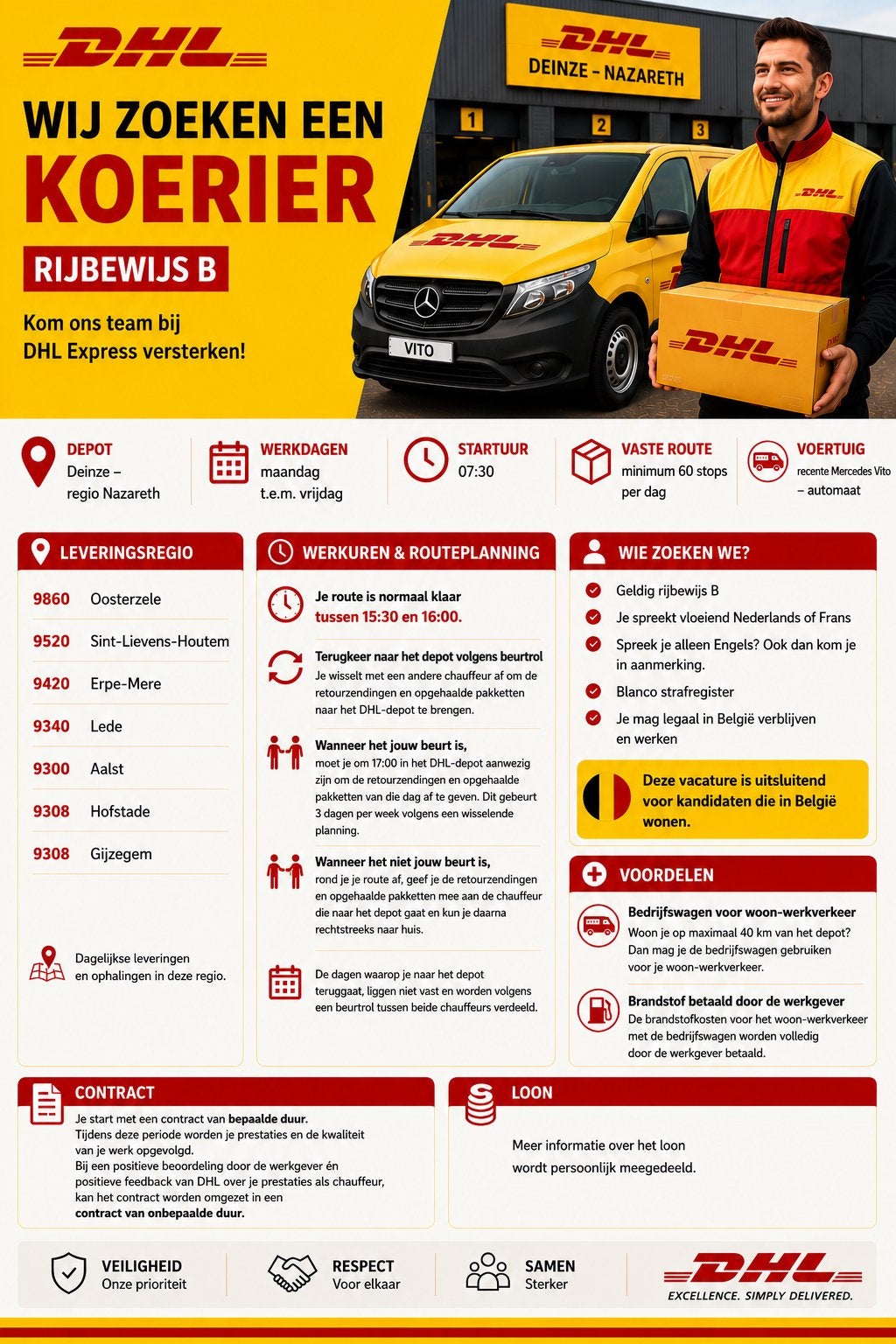 Koerier met Rijbewijs B gezocht