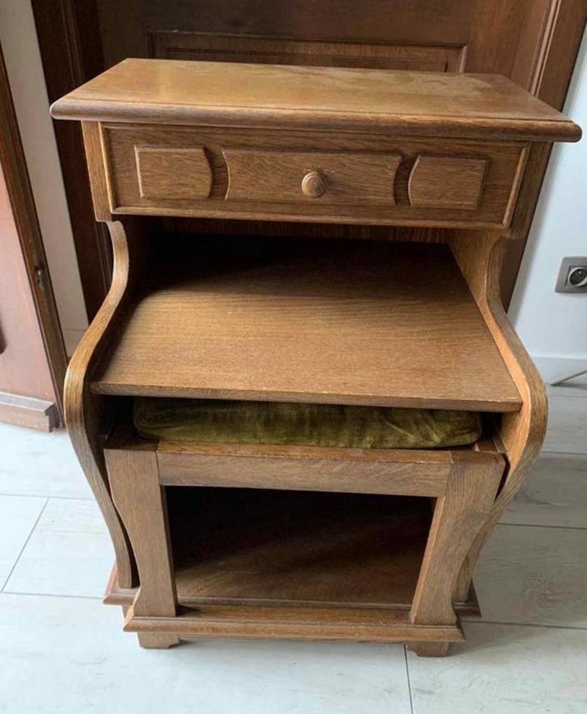 Vintage houten telefoonkastje / zitmeubel, Ophalen