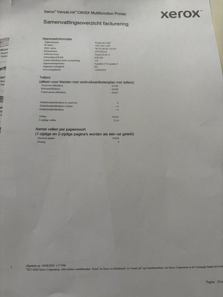 Xerox C605 Versalink 2 plateaux + armoire, Informatique & Logiciels, Xerox, Comme neuf, Enlèvement, Imprimante laser