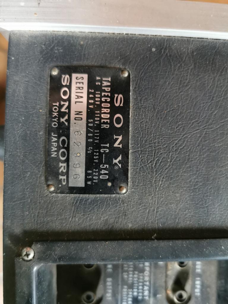 Sony stereo bandrecorder TC540, Ophalen
