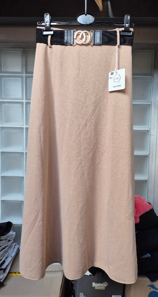 Jupe stretch JelisJelis T U Bruxelles Geel Putte, Enlèvement ou Envoi, Neuf, Beige, Sous le genou