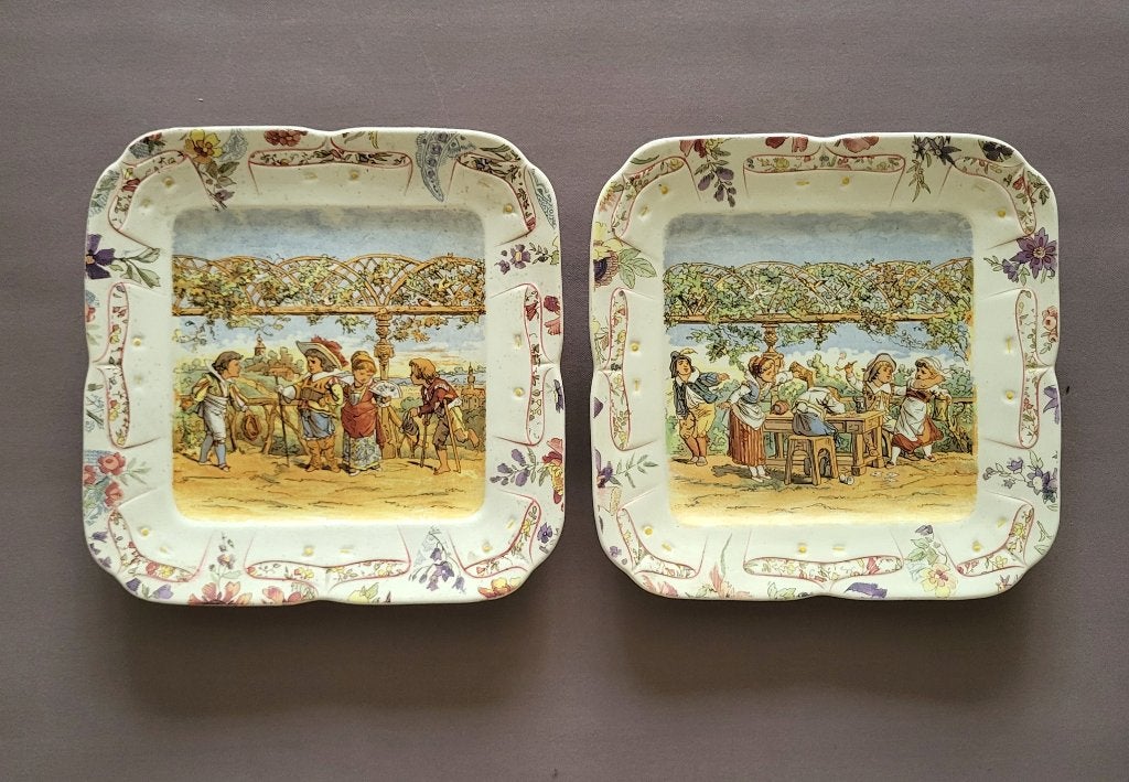 ✔️Sarreguemines Enfants Richard 2 Plats en très bon état, Antiquités & Art, Enlèvement ou Envoi