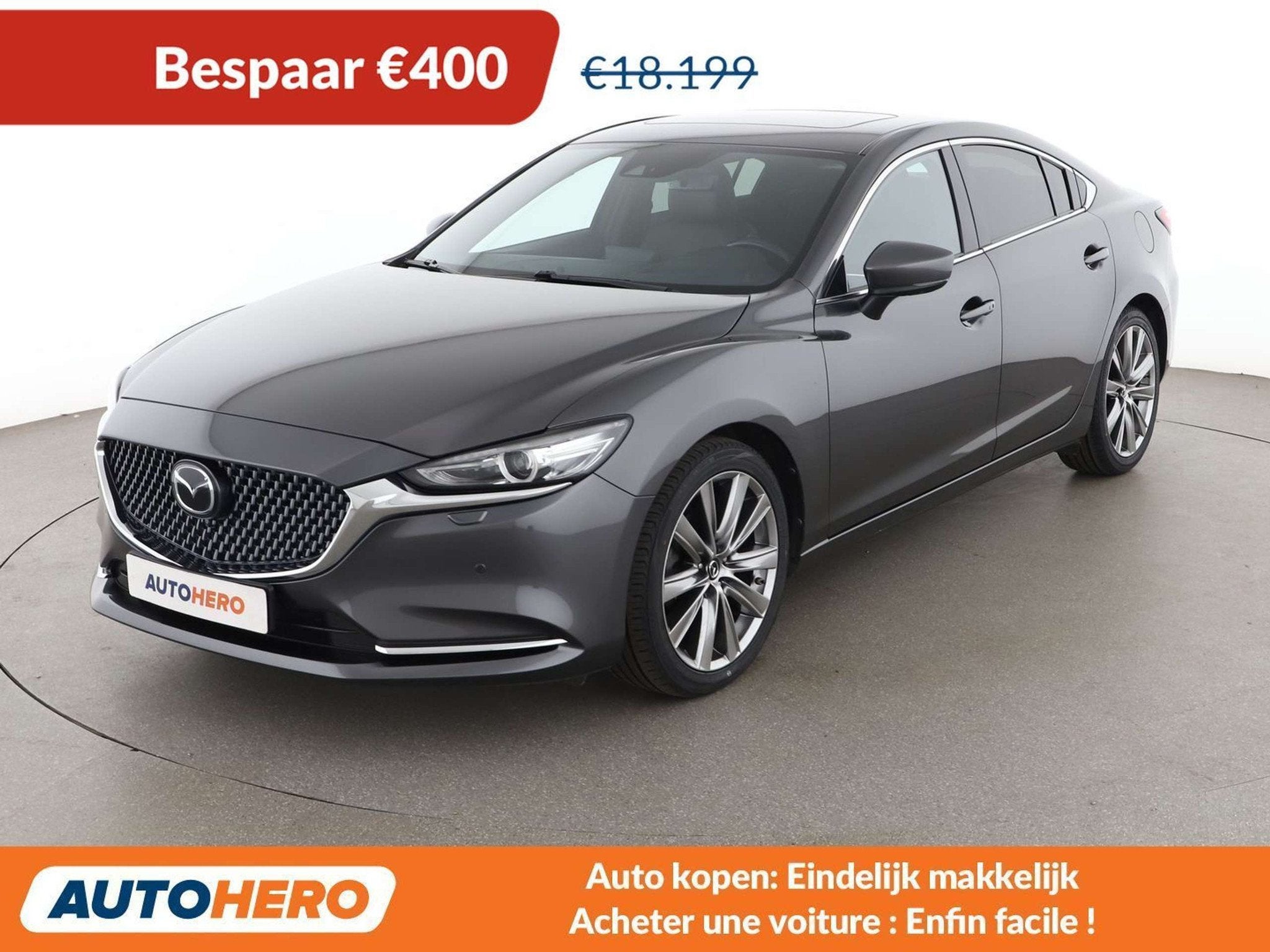 Mazda 6 2.0 Exclusive-Line (année de construction 2019), Autos, Cuir, Argent ou Gris, Autres carburants, Noir