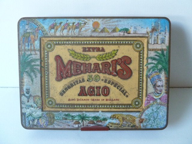 agio sigaren blikken doos vintage retro geen emaille bord, Verzamelen, Ophalen of Verzenden