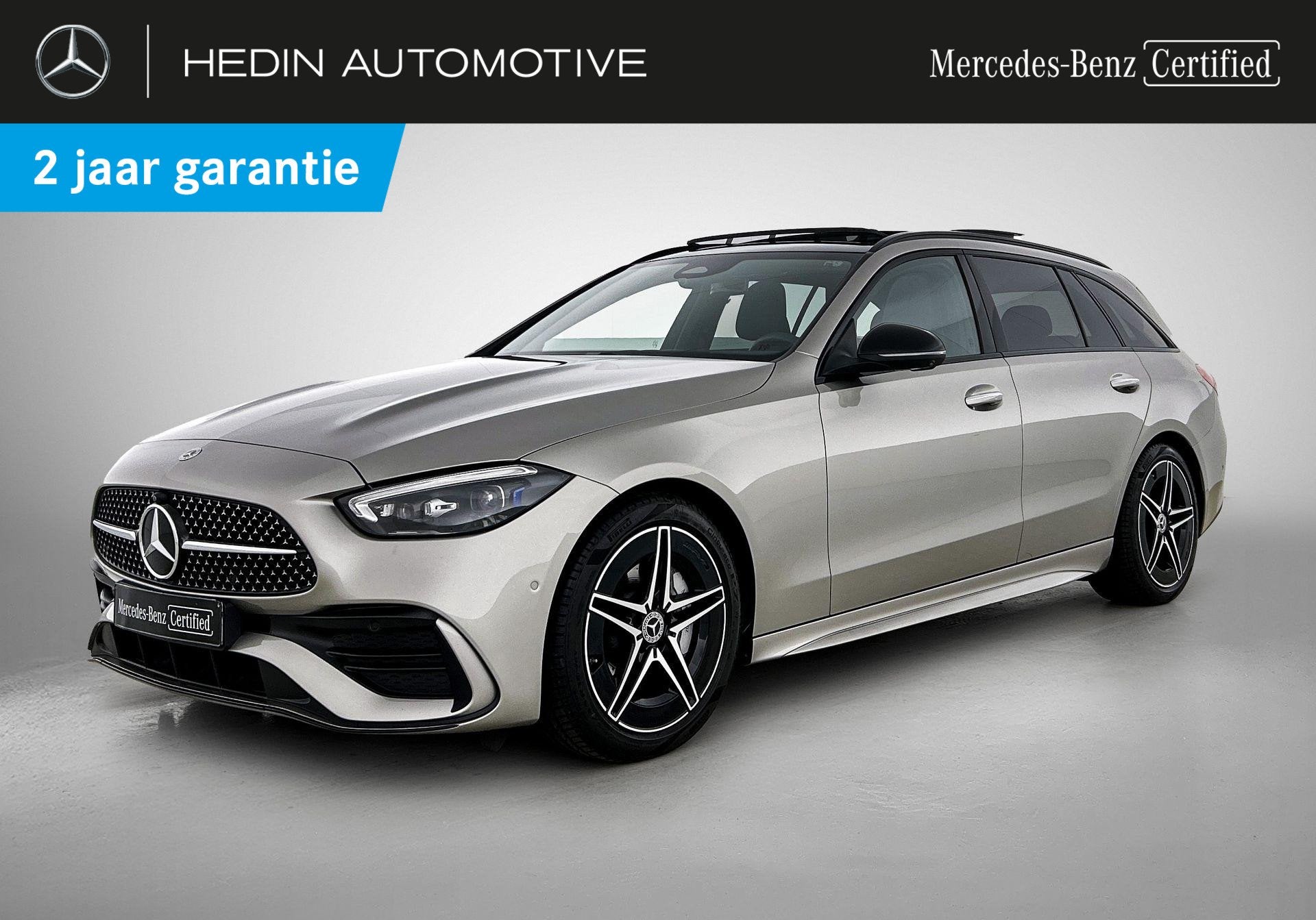 Mercedes-Benz C-klasse 180 Break AMG Line | Panoramisch Dak, Auto's, Dealer onderhouden, Achterwielaandrijving, Gebruikt, Zwart