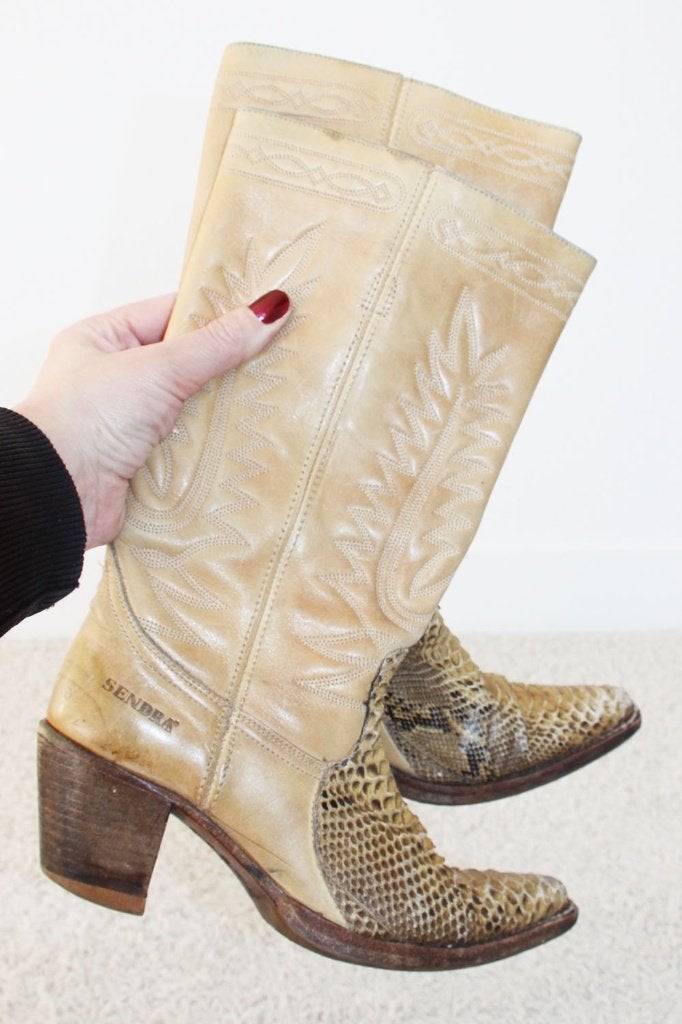 Prachtige Vintage Leren Sendra Laarzen -s26 (Maat 35) € 95,-, Kleding | Dames, Overige kleuren, Ophalen of Verzenden, Zo goed als nieuw