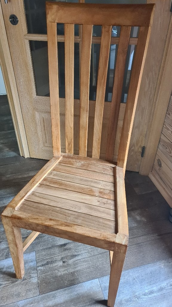 Massief teakhouten eetkamerstoelen, Ophalen, Zo goed als nieuw, Hout, Vijf, Zes of meer stoelen