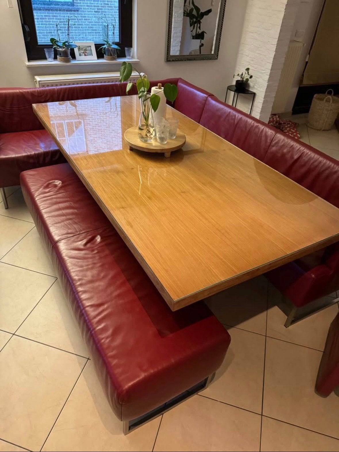 Te koop eetkamerbank en salontafel, Maison & Meubles, Enlèvement, Comme neuf
