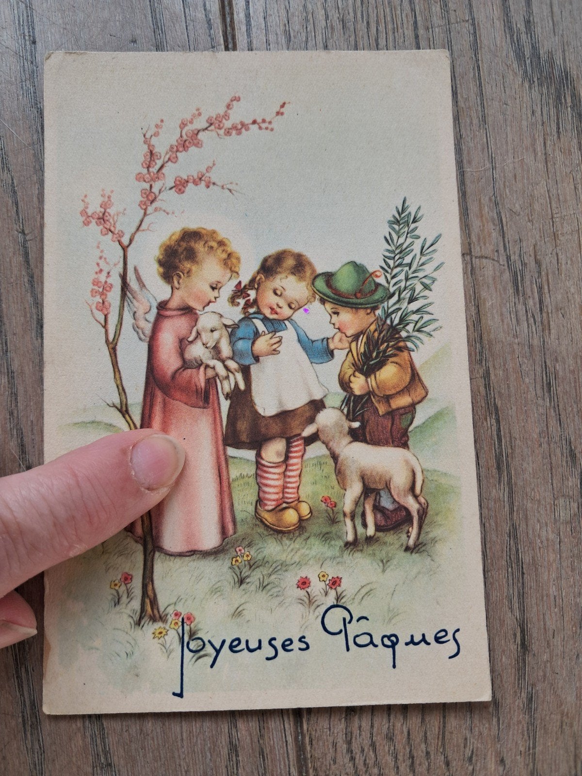 Retro beschreven paaskaartje, Ophalen of Verzenden