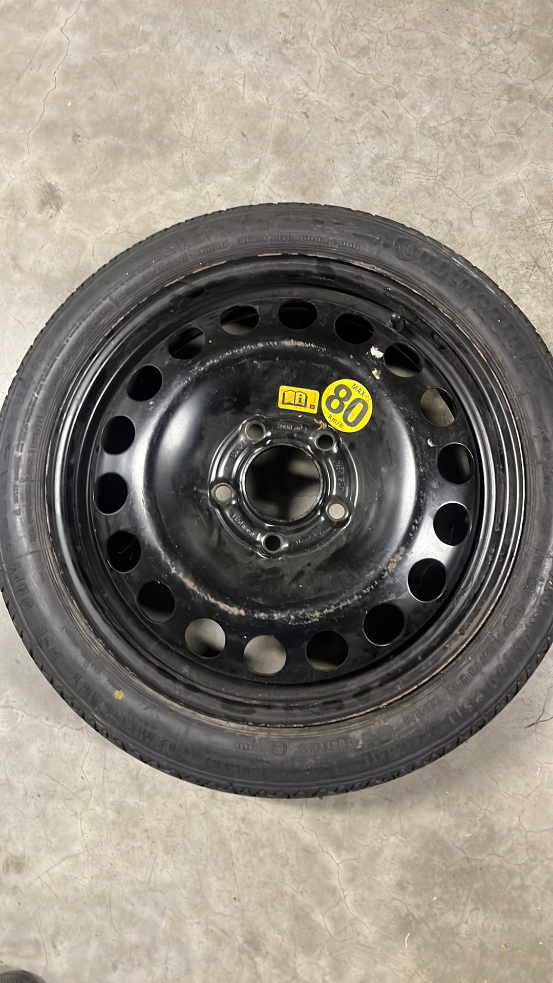 Roue de secours galette Continental T115/70 R16, Enlèvement, Comme neuf