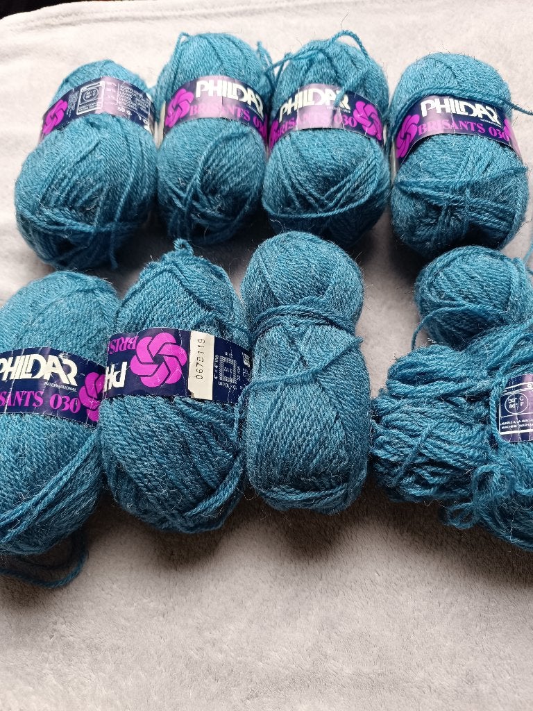 8 x 50 gr blauw PHILDAR Brisants, Enlèvement ou Envoi, Neuf, Tricot ou Crochet, Laine ou Fils