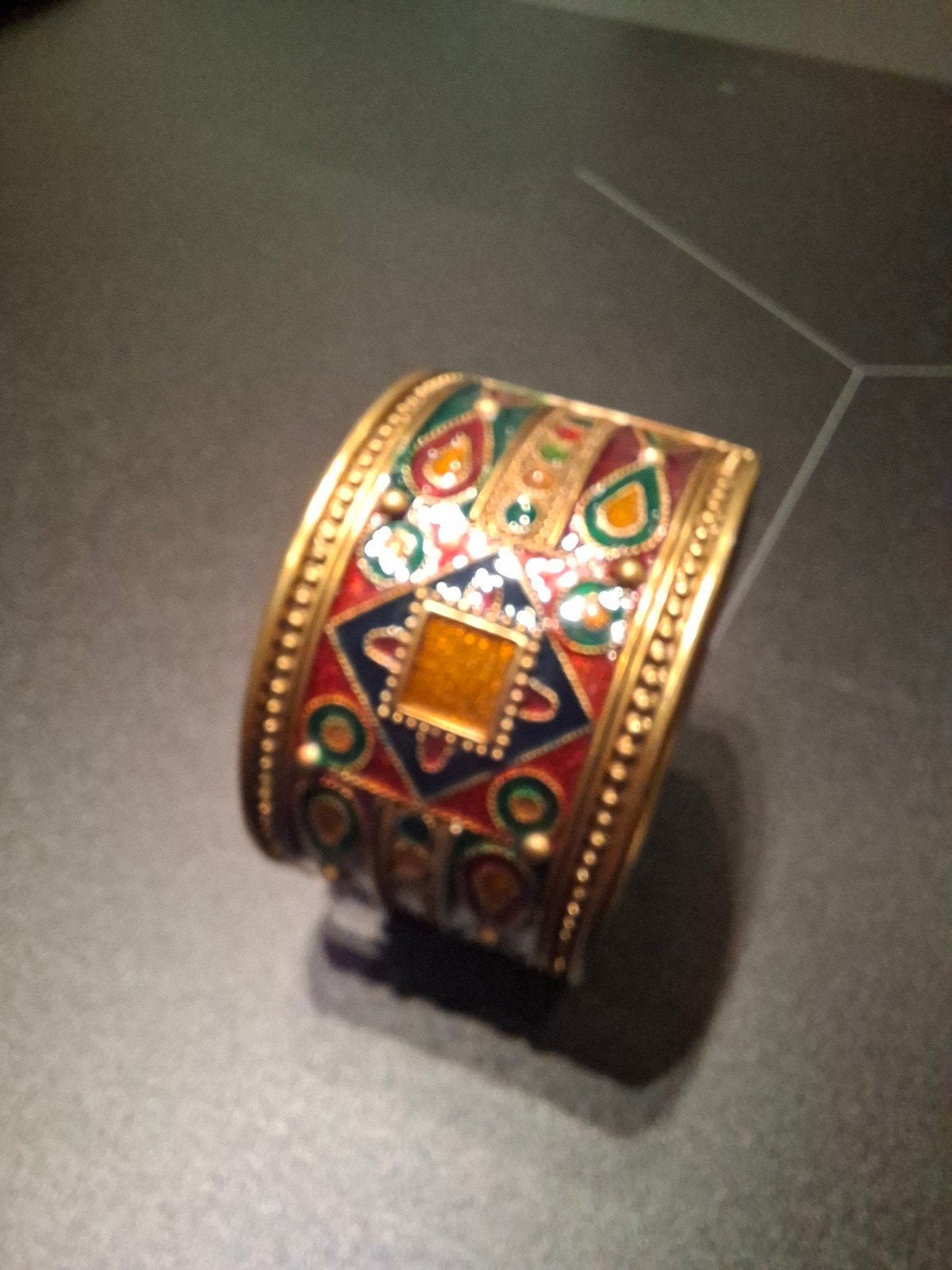 Bracelet manchette cloisonné. Ancien Vintage, Bijoux, Sacs & Beauté, Enlèvement ou Envoi