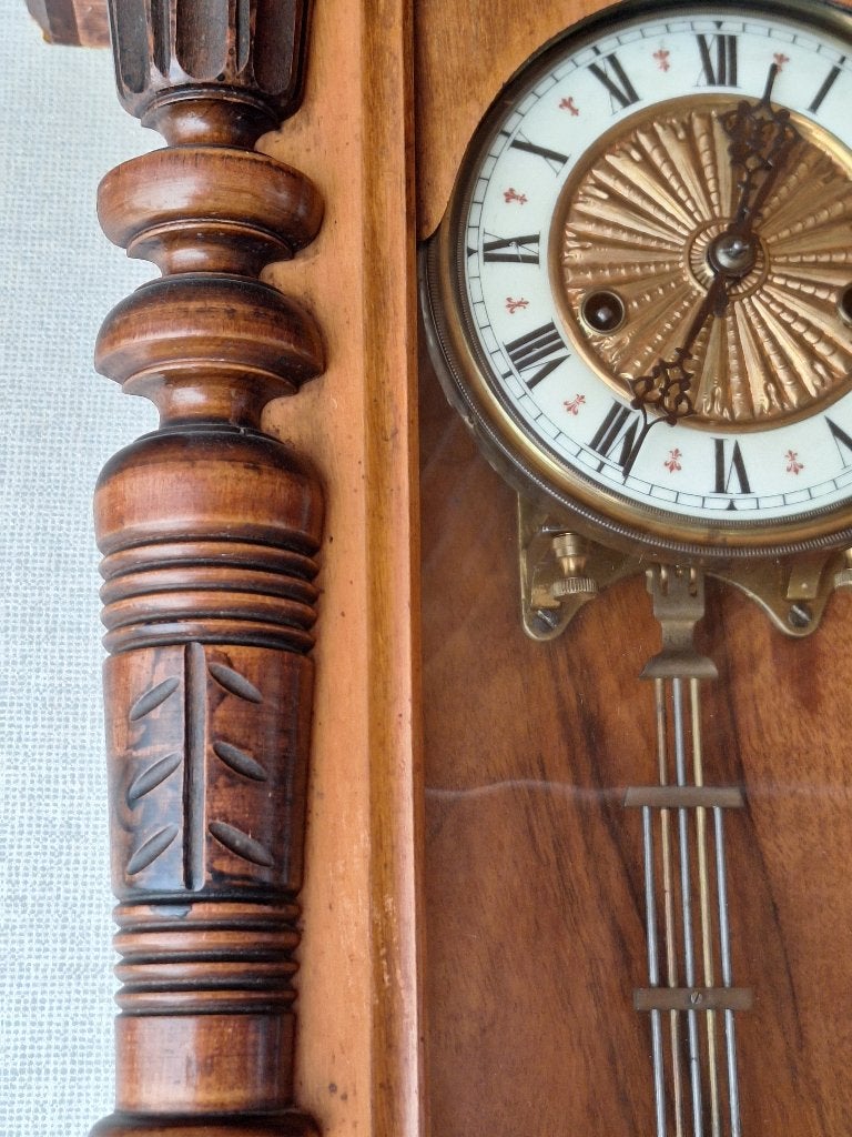 Lot 2 authentieke 19e-eeuwse klokken/wandklokken, Ophalen, Vintage, Overige kleuren, Wandklok