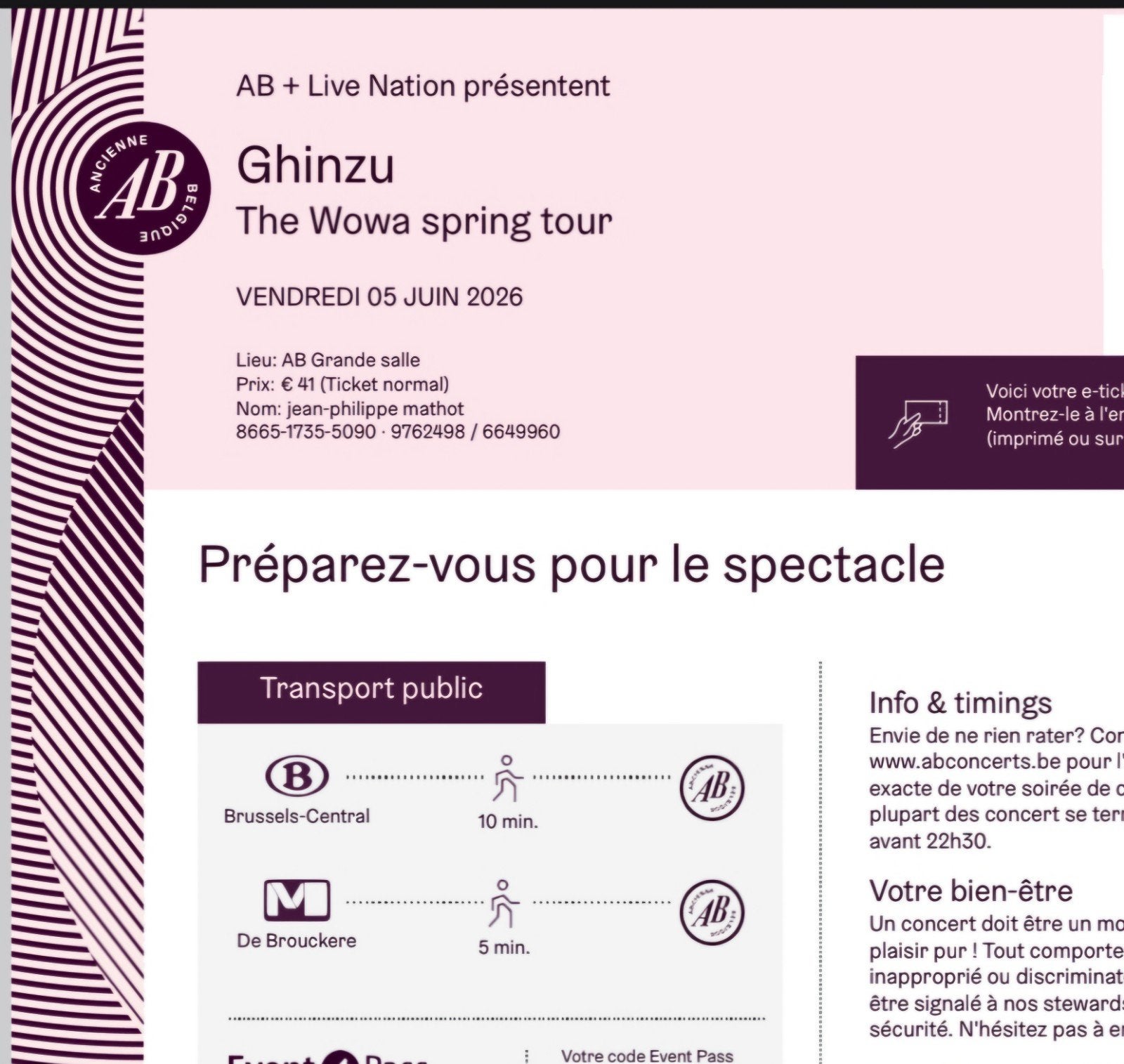 2 Tickets concert de Ghinzu, Juin