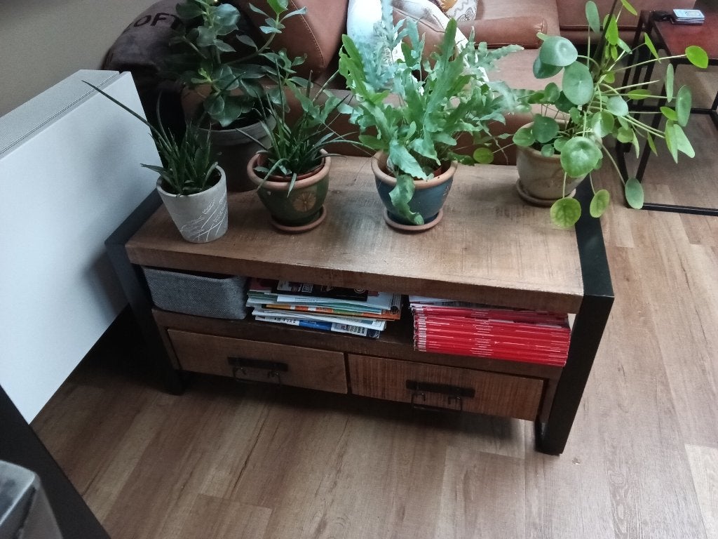 Bijzetkastje in mangohout, Ophalen, Gebruikt