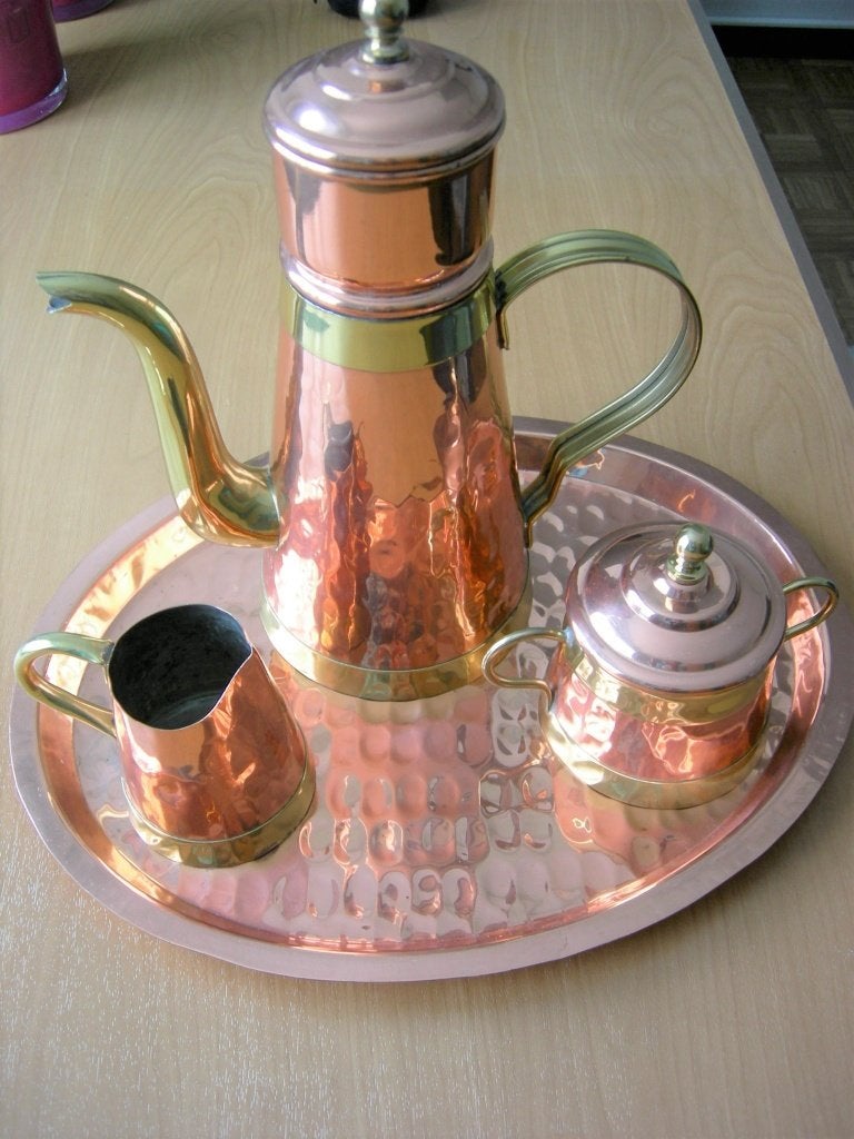 Koperen koffiestel, Antiek en Kunst, Ophalen of Verzenden, Koper
