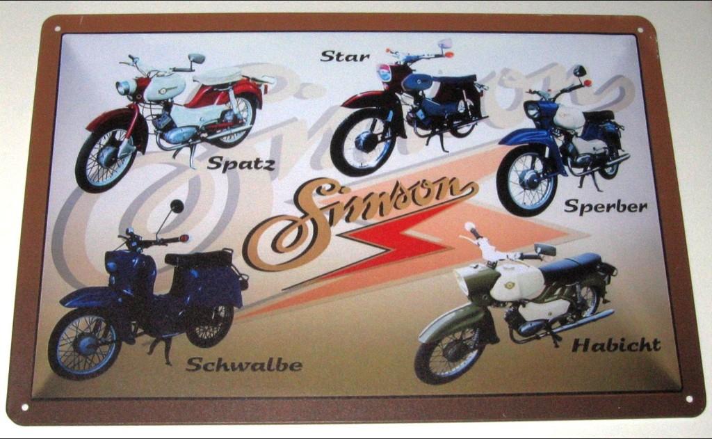 SIMSON BROMMER : Bord Simson Oldtimer Brommer Collectie, Verzenden, Nieuw, Reclamebord