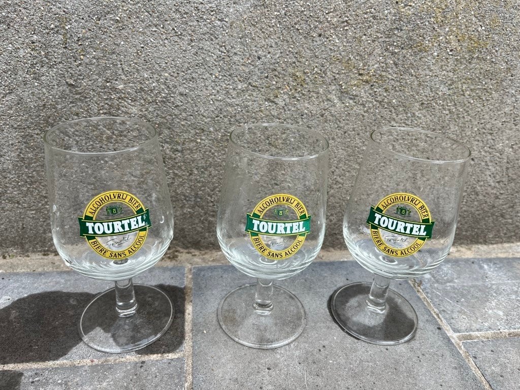 3 bierglazen Tourtel, Verzamelen, Biermerken, Ophalen of Verzenden
